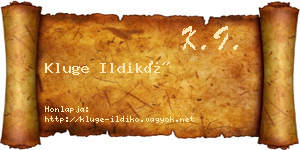 Kluge Ildikó névjegykártya